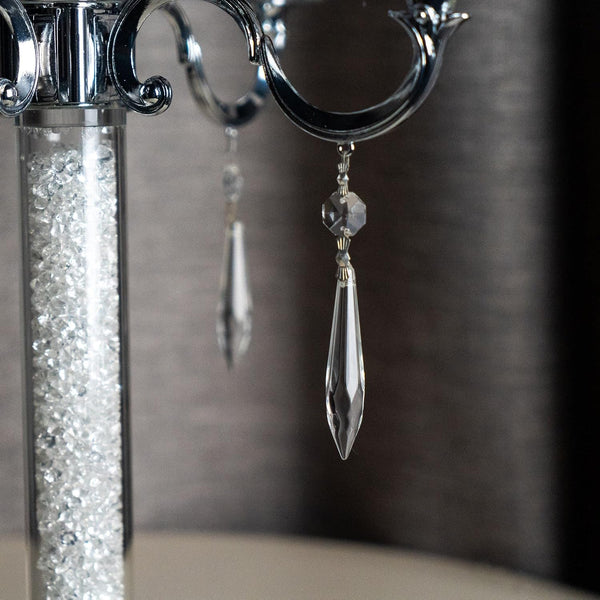 20Pcs Chandelier Icicle Crystal Prisms with Bead Crystals Lighting Lamp Replacement Parts (63Mm, Clear)