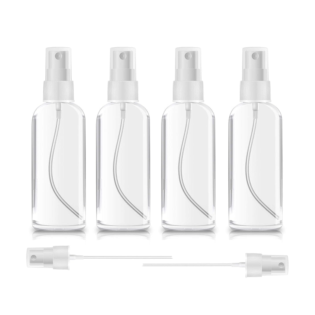 4 Pack Spray Bottles 1Oz Clear Plastic Empty Refillable Mini Spritzer for Travel, Cleaning, Gardening, Skin Care Atomizer for Essential Oils, Perfume