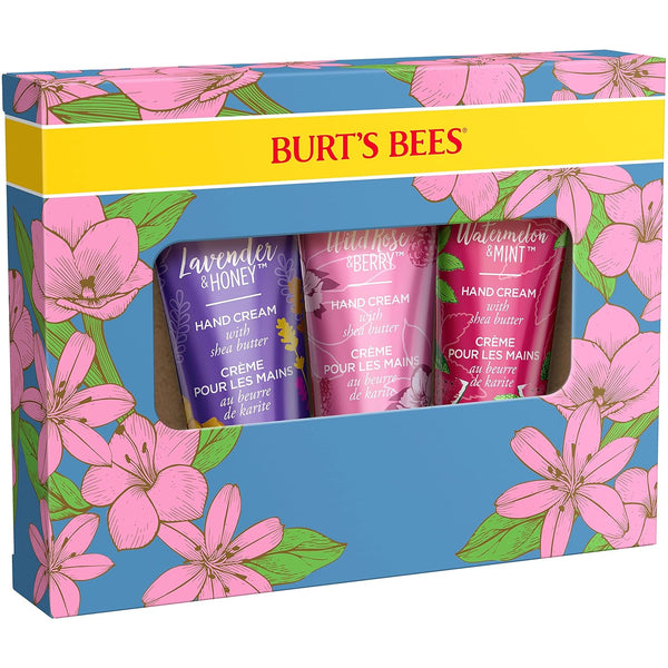 Burt'S Bees Spring Gift, 3 Moisturizing Self Care Gifts, Shea Butter Hand Cream Trio Spring Set - Lavender & Honey, Wild Rose & Berry and