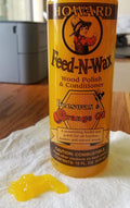 Howard Products Beeswax Wood Polish & Conditioner, Feed-N-Wax for Wood Furniture Polish, 16 Oz, Orange