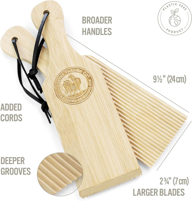 Gnocchi Boards and Wooden Butter Paddles to Easily Create Authentic Homemade Pasta and Butter without Sticking - Set of 