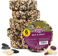 Audubon Park Nut & Fruit Snack Stack Wild Bird Food, Bird Seed Cake for outside Feeders, 6-Pack