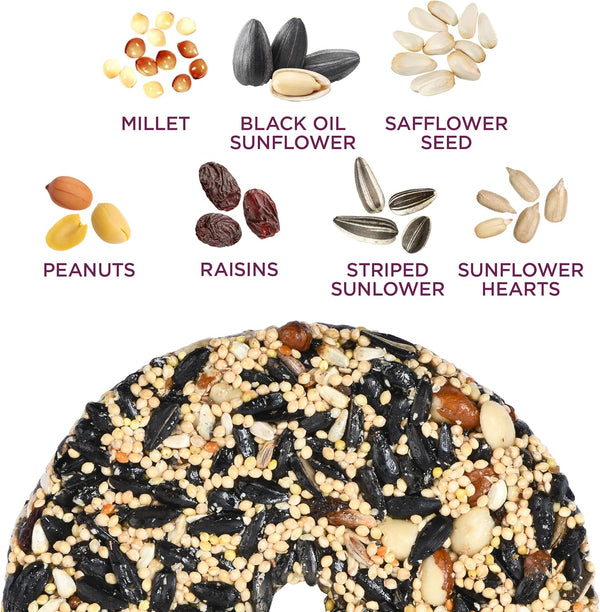 Audubon Park Nut & Fruit Snack Stack Wild Bird Food, Bird Seed Cake for outside Feeders, 6-Pack