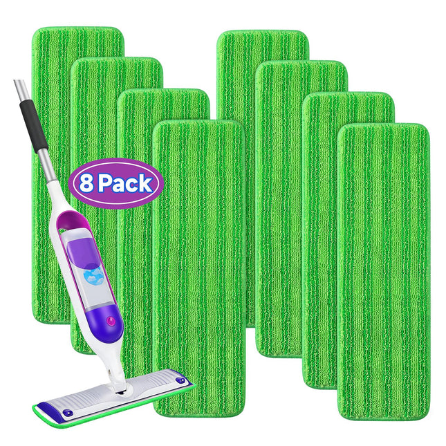 8 Pack Reusable Mop Pads Compatible for Swiffer Powermop,Microfiber Mop Pads for 13-15'' Spray Mop, Floor Mop Pads Refil