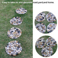 Natural Pebble Stepping Stones for Garden & Outdoor Walkways - 9 Inch round Therapeutic Massage Stones, 6Pcs Non-Slip Acupressure Floor Mats,