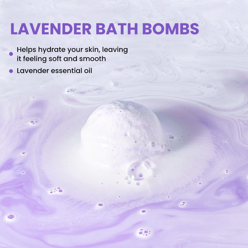 Bath Bombs Gift Set for Women, BODY & EARTH 10 X 3.5 Oz Essential Oils Lavender Handmade Birthday Gift Idea for Family, Women, Men, Mothers Day Gifts for Mom