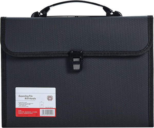 Legal Size 13 Pocket Accordian File Organizer Expanding File Folder for FC A4 Paper, Briefcase File Case with Durable Handle & Buckle Closure for