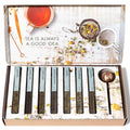 Thoughtfully Gourmet, Tea Therapy Infusion Gift Set, 7 Unique Flavors and Reusable Copper Ball Infuser, Loose Leaf Tea Set Flavors Include