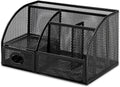 Amazon Basics Mesh Pen Holder and Organizer, Black, â9.1" X 5.9" X 5.5