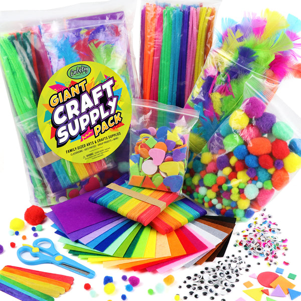 Arts and Crafts Supplies Kit for Kids - Boys and Girls Age 4 5 6 7 8 Years Old - Toddler Art Set Activity Materials in Bulk - Great for Preschool,