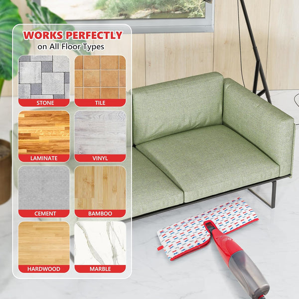 Microfiber Mop Pads Compatible with O-Cedar Promist MAX Spray Mop, Reusable Mop Refills Pads Mop Heads Replacement Thicken Microfiber Pads Wet Dry