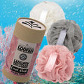 Temple Spring Recycled Luffa Sponges, Bathroom Shower Accessories, Loofa Bath Sponge, Exfoliating Body Scrubber Exfoliator Pouf, Shower Scrubber