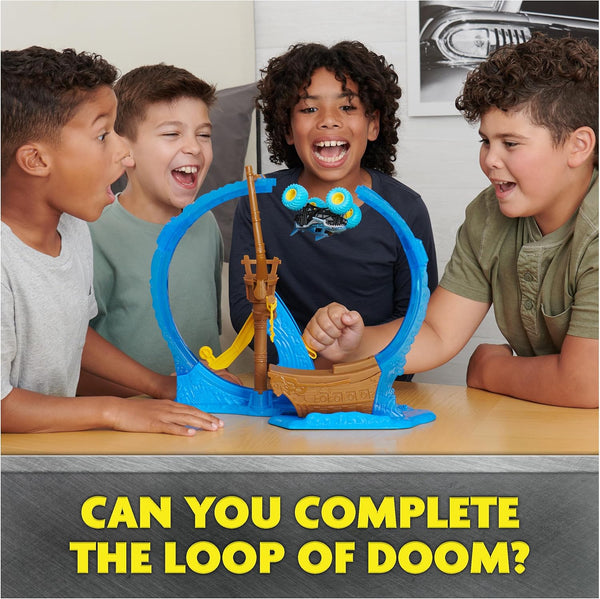 Monster Jam, Megalodon Loop of Doom Stunt Playset with Exclusive 1:64 Scale Die-Cast Monster Truck for Kids Toys for Boys Ages 3 4 5 6 and Up