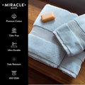 Miracle Made® Wash Cloth - Sky Bkue 13 X 13 Inches - Premium 100% Long Staple Silver Ion Cotton Bath Towel Cloth - Ultra Soft Plush Fade Resistant Highly Absorbent Quick Drying Bath Sheet