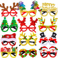 Max Fun 12Pcs Christmas Glasses Glitter Holiday Party Glasses Frames Christmas Decoration Accessories Costume Eyeglasses for Christmas Parties