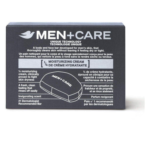 DOVE MEN + CARE 3 in 1 Bar Cleanser for Body, Face, and Shaving Extra Fresh Body and Facial Cleanser More Moisturizing than Bar Soap to Clean and