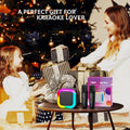 IROO Mini Karaoke Machine for Kids Adults(Karafun Premium), Portable MP3 Player with 2 Wireless Mics and Party Lights for Smartphones, Birthday