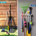 Home-It Mop and Broom Holder Wall Mount Garden Tool Storage Tool Rack Storage & Organization for the Home Plastic Hanger for Closet Garage