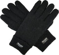 BRUCERIVER Men'S Pure Wool Knitted Gloves with Thinsulate Lining