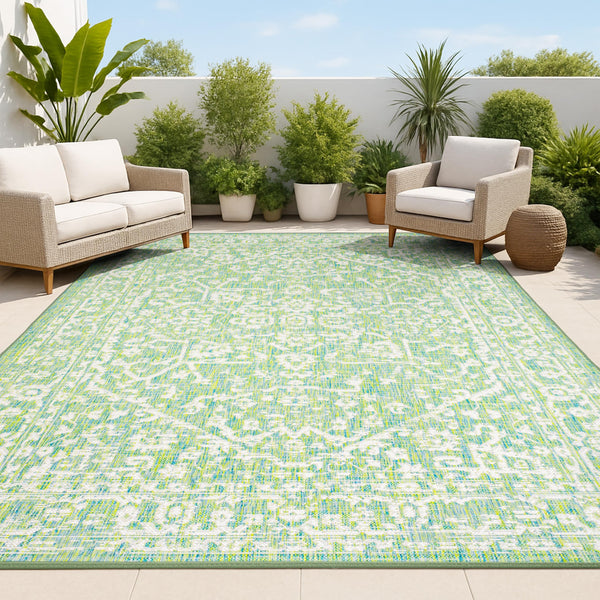 JONATHAN Y SMB104F-8 Malta Bohemian Medallion Textured Weave Indoor Outdoor Area-Rug, Coastal Traditional Transitional