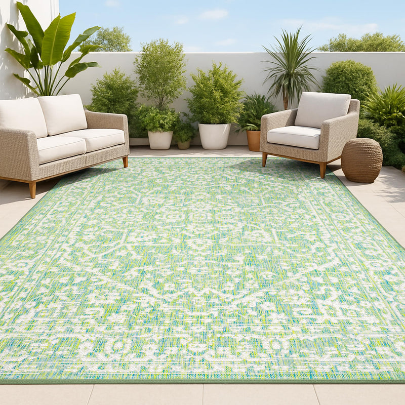 JONATHAN Y SMB104F-8 Malta Bohemian Medallion Textured Weave Indoor Outdoor Area-Rug, Coastal Traditional Transitional