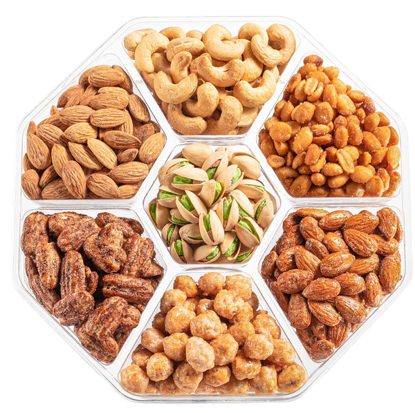 Fathers Day Nuts Gift Basket - Assortment of Sweet & Roasted Salted Gourmet Nuts - Assorted Food Gift Box for Husband, Dad, Him, Fathers Day,