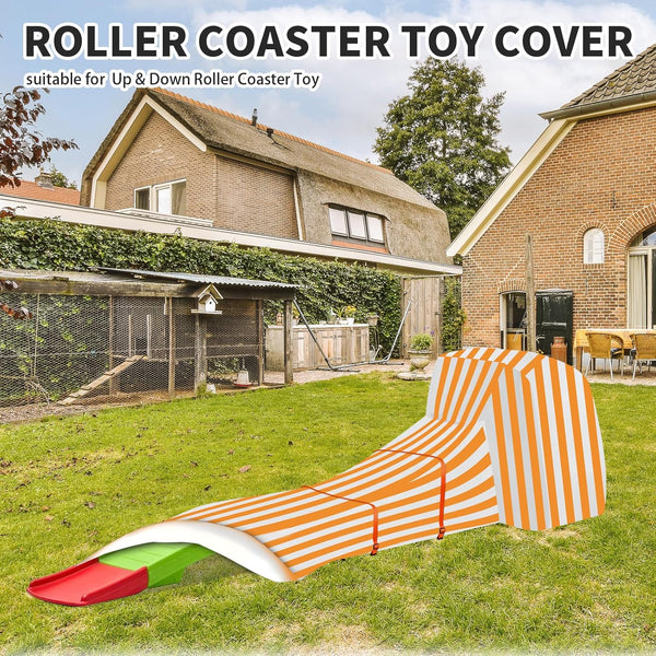 Kids Roller Coaster Cover, Orange, Waterproof, Oxford Cloth, Drawstring & Buckle, 110"L X 27"W X 28"H