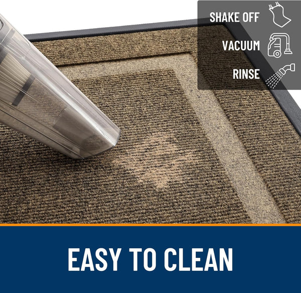 OLANLY Front Door Mat Indoor Outdoor Entrance, Waterproof All-Season, All-Weather Doormat, Sturdy Natural Rubber, Fade Resistant, Low Profile,