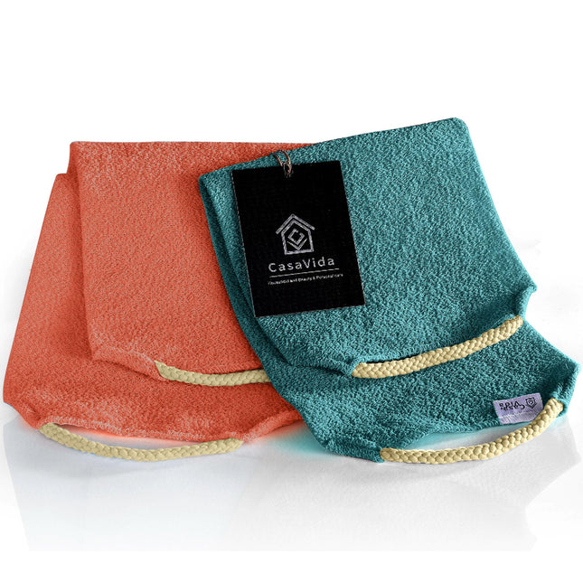 CASAVIDA Back Scrubber for Shower Nylon Bath Towel Washer Exfoliating Washcloth Rear Japanese Stretchable Strap Wash Clo