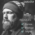 PURA D'OR 8 Oz Thickening Beard Wash - Biotin & Castor Oil Formula with Rosemary - Helps Enhance Moisture, Thickness & Shine, Helps Reduces