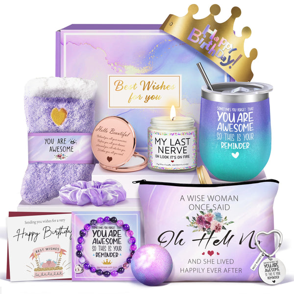 Gifts for Women, Birthday Gifts for Women, Happy Birthday Gifts Basket, Gift Set for Best Friends Female Sister Mom Wife Her Girlfriend Coworker