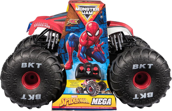 Monster Jam Marvel Mega Spider-Man RC Monster Truck, All-Terrain, over 2 Feet Long, 1:6 Scale, Super Hero Kids Toys for Boys and Girls Ages 4 and Up