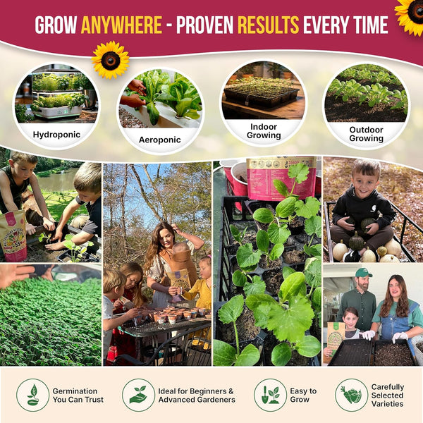 55 Vegetable Seeds Variety Pack - 35,600+ Non-Gmo Heirloom Seeds for Planting Vegetables and Fruits in Individual Seed Packets, Home Garden Seeds
