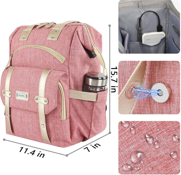 FALANKO Backpack for Women,Wide Open Work Large USB Charging Port Student Bookbag for 15.6 Inch Laptop,Doctor Teacher Nurse College School Travel