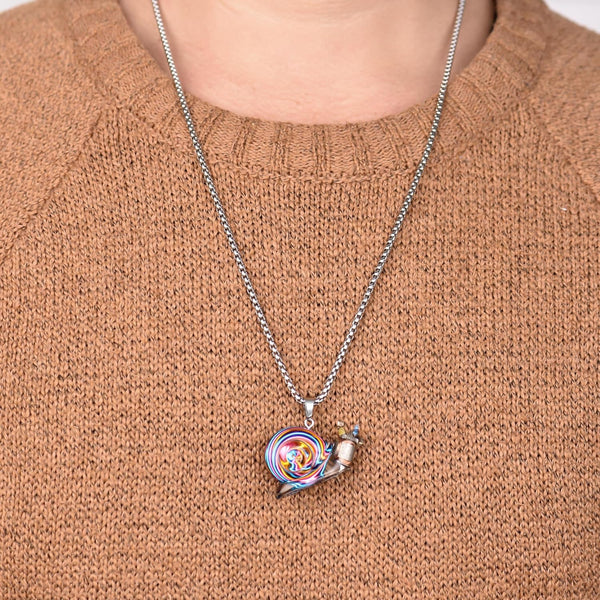 Unique Snail Pendant Necklace Multifunctional Steampunk Environmentally Friendly Design Jewelry Gift for Nature Lovers,Men,Women & Teens