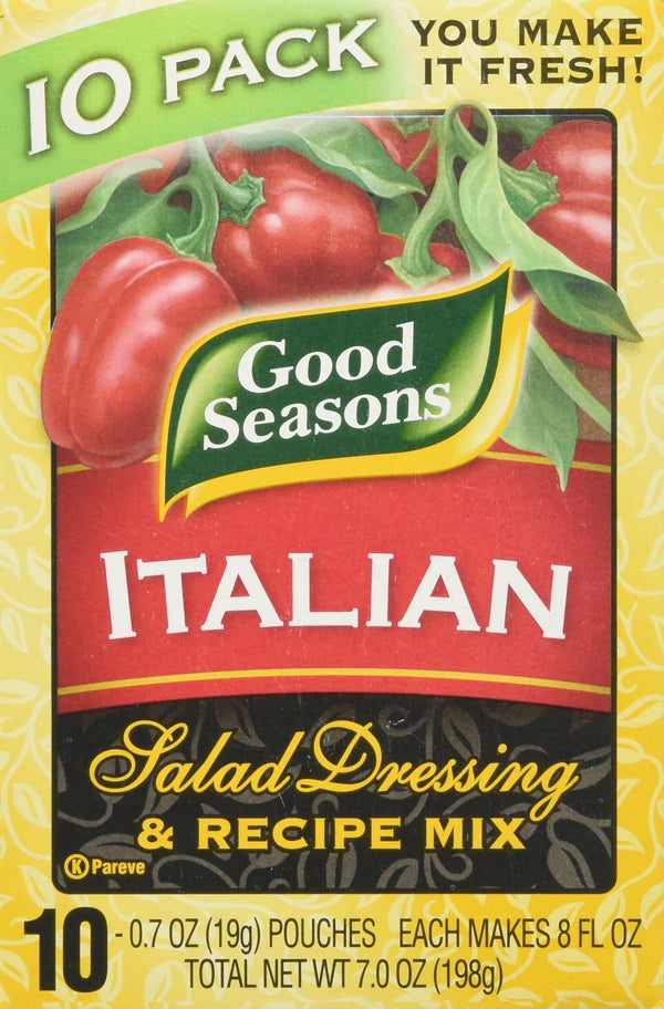 Good Seasons Italian Salad Dressing & Recipe Mix 0.7Oz, 10 Pouches, Total Net 7Oz