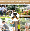 IPOW Solid Brass Body Backyard 2 Way Y Valve Garden Hose Connector Splitter Adapter + Extra 4 Rubber Hose Washers with Comfort Grip, 2 Pack