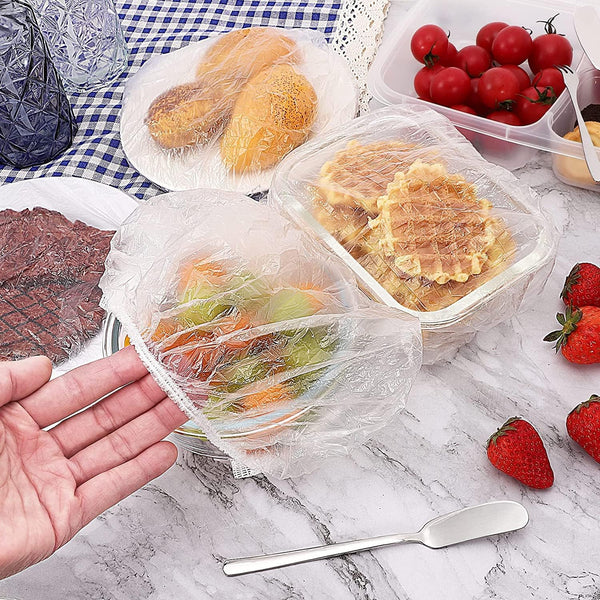 300PCS Fresh Keeping Bags,Elastic Food Storage Covers,Universal Kitchen Wrap Seal Caps,Food Covers Stretch Reusable,Stretch Plastic Wrap Bowl