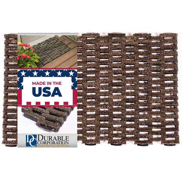 Durable Corporation-400S2030 Dura-Rug Recycled Fabric Tire-Link Outdoor Entrance Mat, 20" X 30