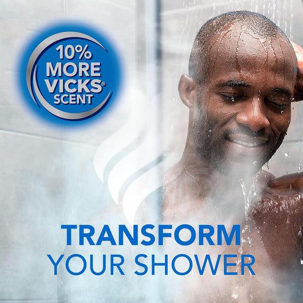 Vicks, VapoShower Plus, Shower Steamers, Eucalyptus Shower Steamer & Menthol Scent, Clean Dissolving Vapor Shower Tablets, Aromatherapy Shower