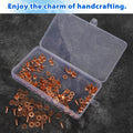 Junesunshine 154Pcs Copper Rivets for Leather, 2 Smooth Leather Rivets without Pattern, Pure Copper Rivets and Burrs for Leather Work Jeans