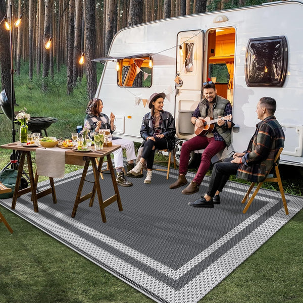 Happytrends Outdoor Rug Reversible Portable Plastic Straw Camping Rugs for outside Rv,Large Waterproof Outdoor Area Rugs for