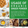 Jiva Organics Organic Ginger Root Powder 1 LB Jar - Gluten Free, Non-Gmo - for Cooking, Baking, Tea & More - Bulk Ginger Ground Dry