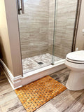 Mind Reader Bath Mat, Shower Mat, Bathtub Mat, Bathroom Accessory, Wood, Rayon from Bamboo, 23.5"L X 16.5"W X 0.4"H, Brown