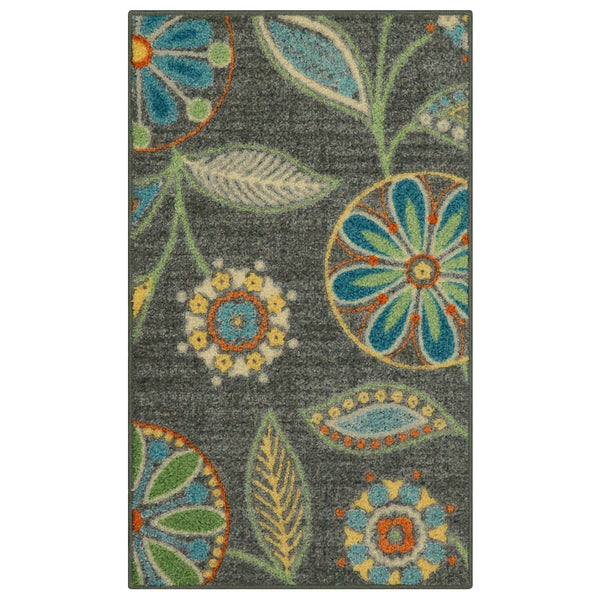 Maples Rugs Reggie Floral Kitchen Rug - Made in USA - Washable, Non Slip Indoor Carpet for Entryway, Foyer, Kitchen, and Bathroom, 1'8 X 2'10,