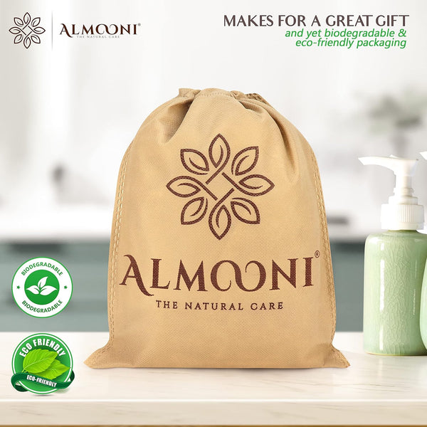 Almooni Mini Natural Loofah Sponge - Real Egyptian Shower Exfoliating Loofah - Small Loofah Scrubber for the Perfect Grip - 3 Count(1 Pack)
