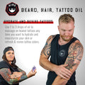 GIBS Signatur Series Skull Hair & Tattoo Oil (Skull Jars) - Softens & Strengthens Beard Growth, Moisturizes Skin