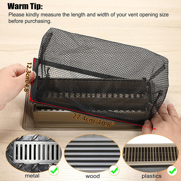 Sumnacon Floor Register Cover Trap 8 Pack Register Vent Traps for Home Floor, 4 X 10 Inch Floor Vent Screen Net Mesh Floor Register Cover for