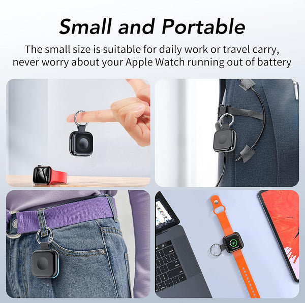 HUOTO Portable Charger for Apple Watch,Wireless Magnetic Iwatch Charger 1200Mah Power Bank Travel Keychain Accessories Smart Chargers for Apple