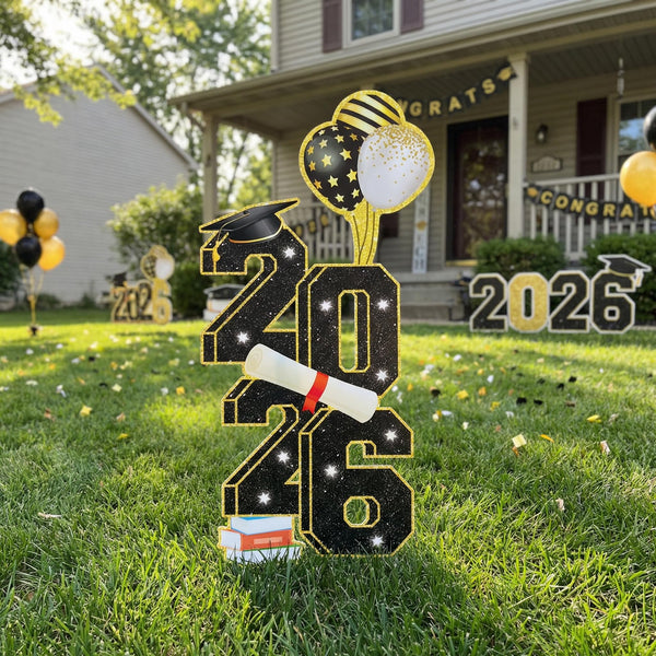 3.5FT Large Class 2025 Graduation Yard Sign Yard Decorations Congrats Graduation Lawn Signs 2025 Grad Yard Signs with Stakes for Outdoor Indoor